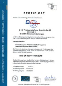 Zertifikat ISO 14001:2015