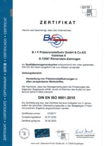 Zertifikat ISO 9001:2015